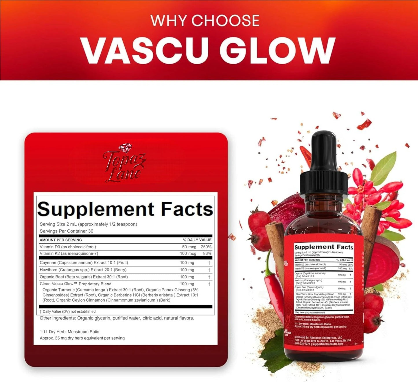 Vascu Glow - Cayenne Pepper & Beet Root Liquid Drops